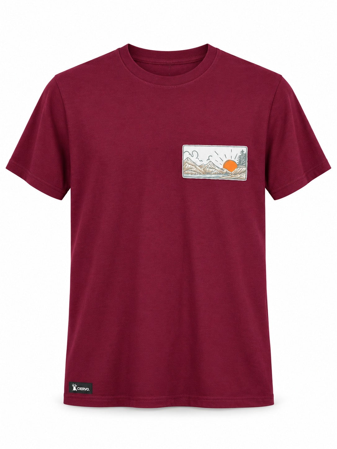 Polera Algodón Unisex Amanecer Burdeo