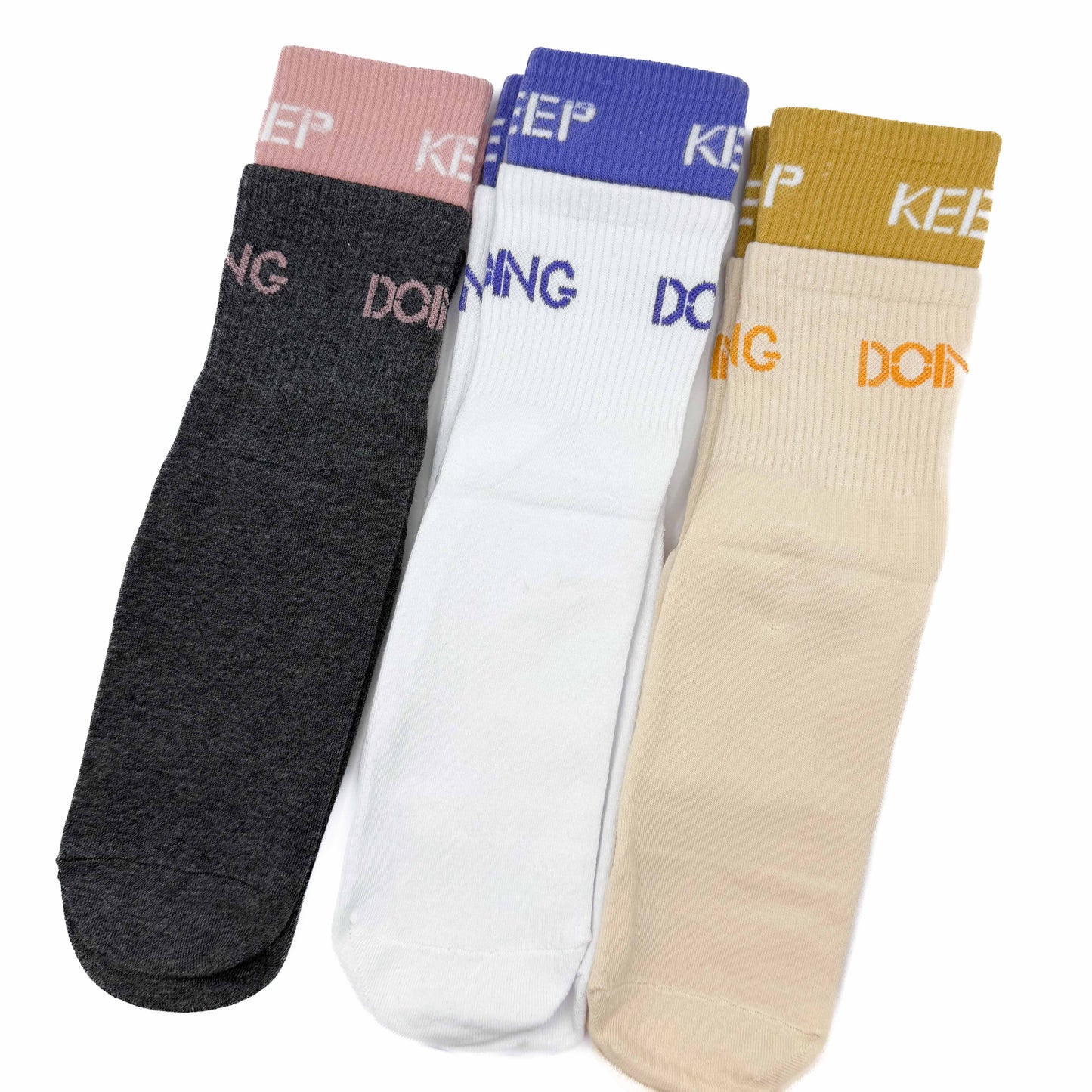 Pack 3 Calcetines antideslizantes Yoga Pilates ( Gris- Blanco - Mostaza)