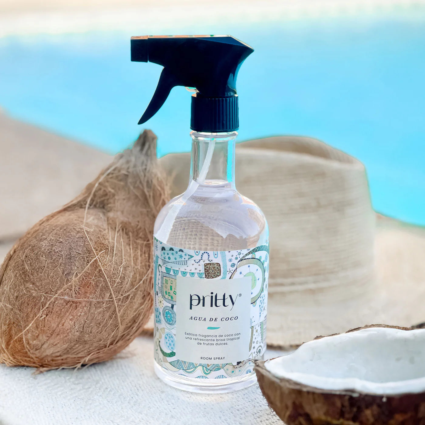 Pritty Design Agua de Coco Spray 375ml- Aromatizante Telas y ambientes