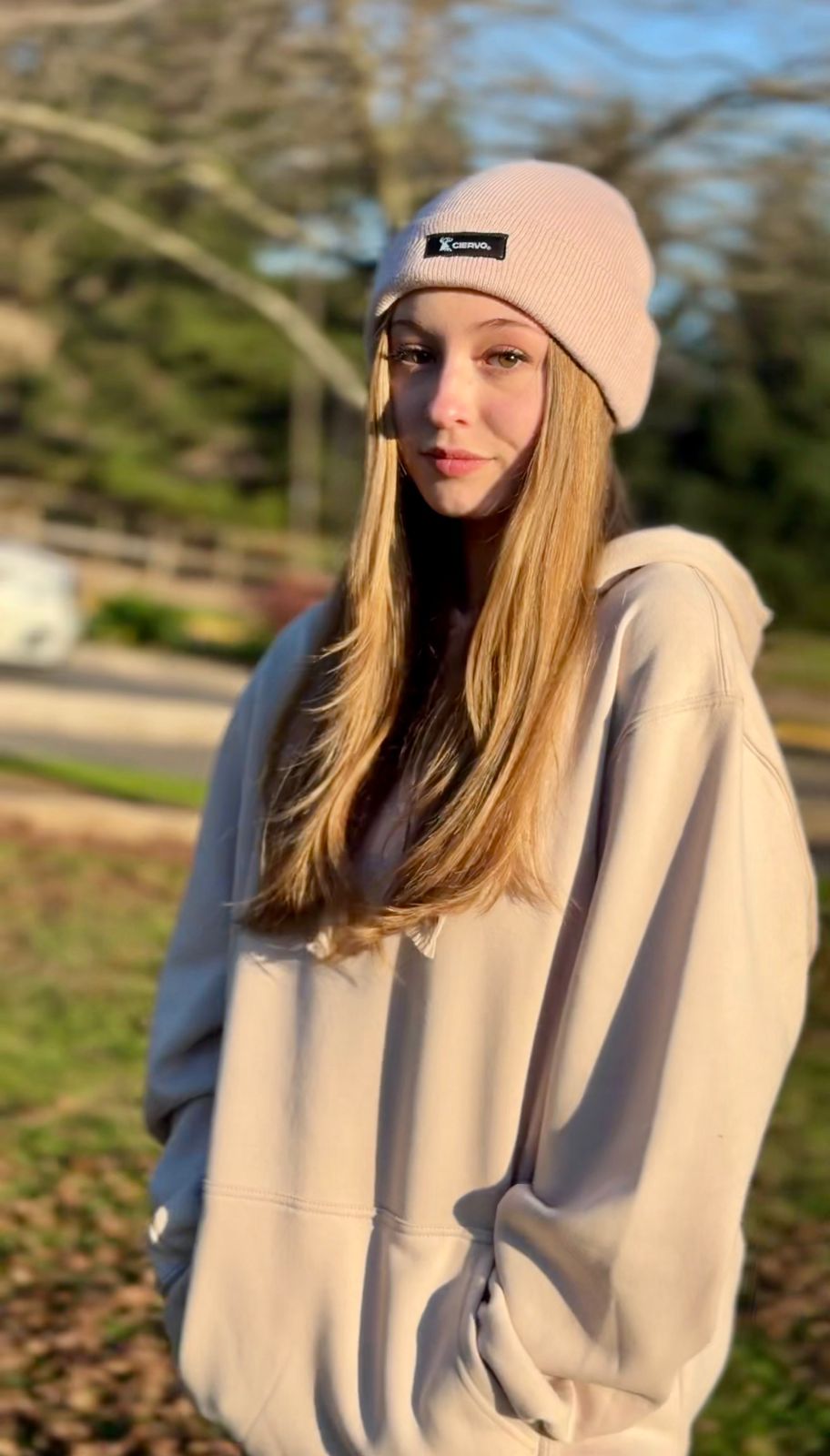 Polerón Hoodie One Color Unisex Beige