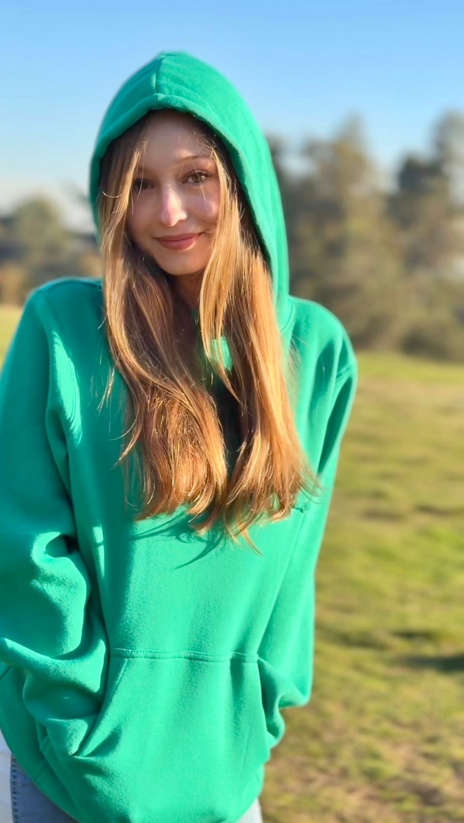 Polerón Hoodie One Color Unisex Verde Manzana