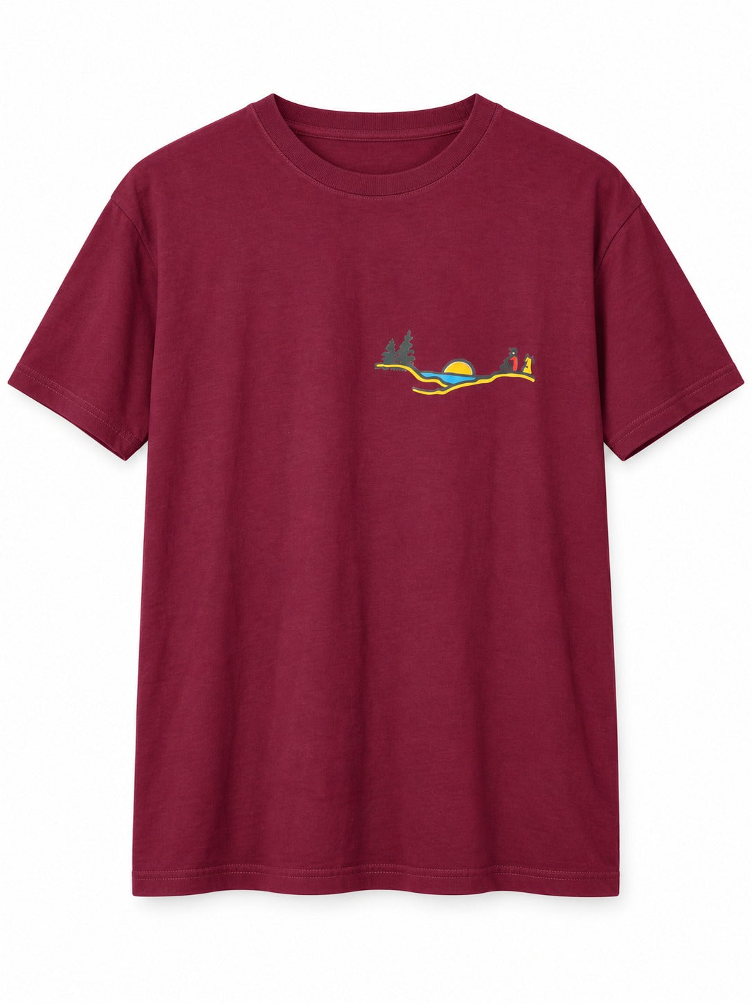 Polera Algodón Unisex Dog lover Burdeo