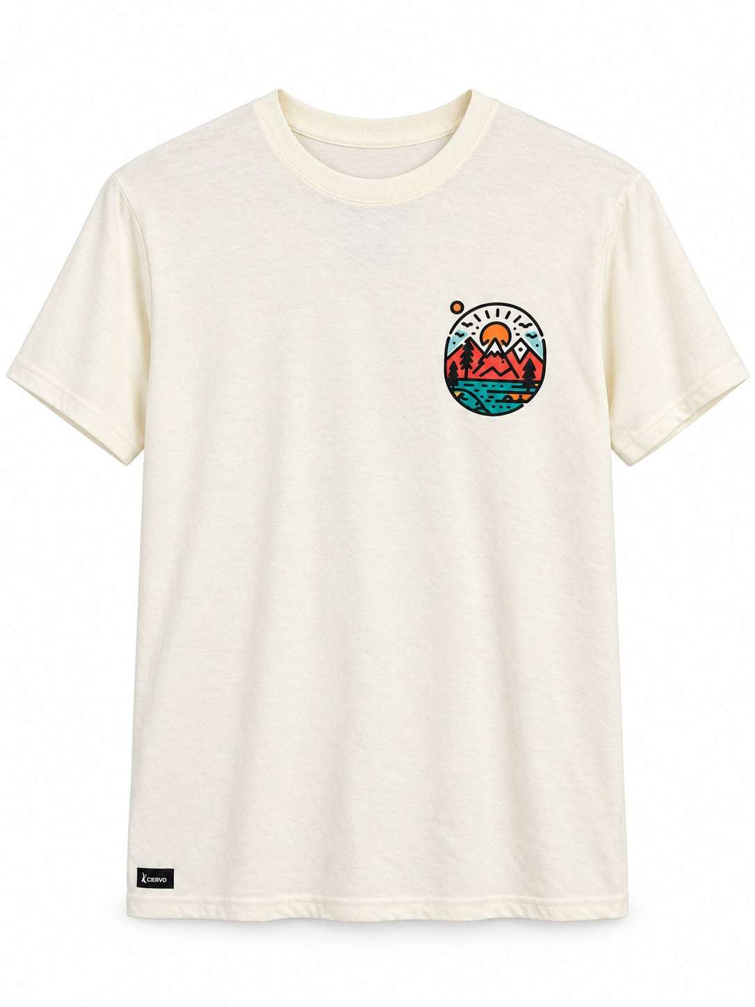 Polera Algodón Unisex Excursión Blanca Hueso
