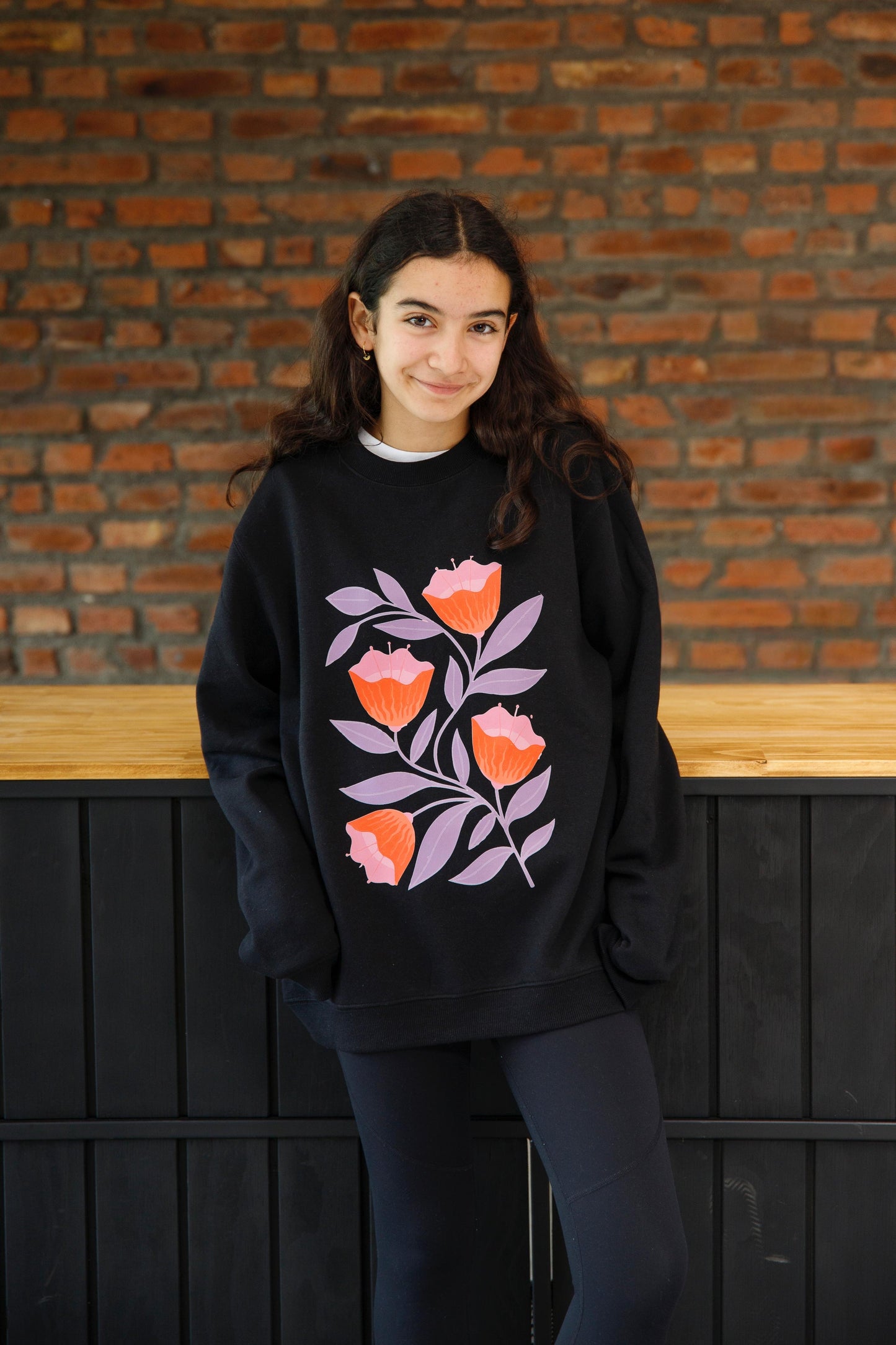 Poleron Hoodie campanillas Negro