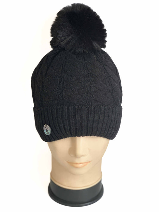 Gorro Lana Forrado Negro