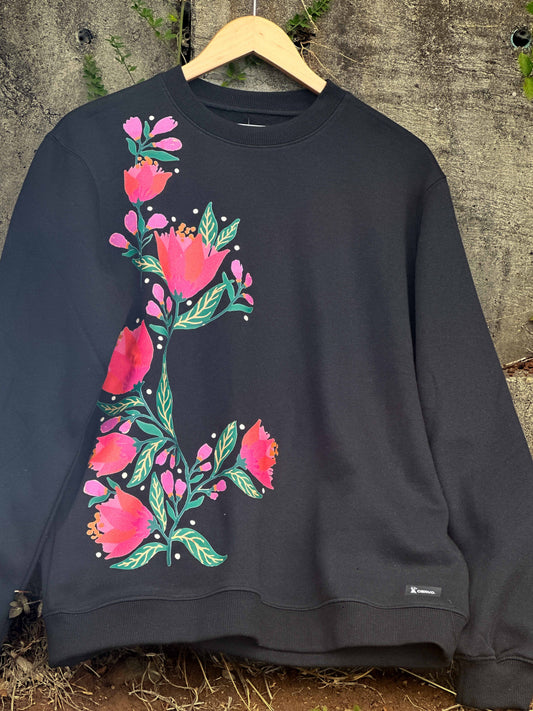 Poleron Hoodie enredadera Negro