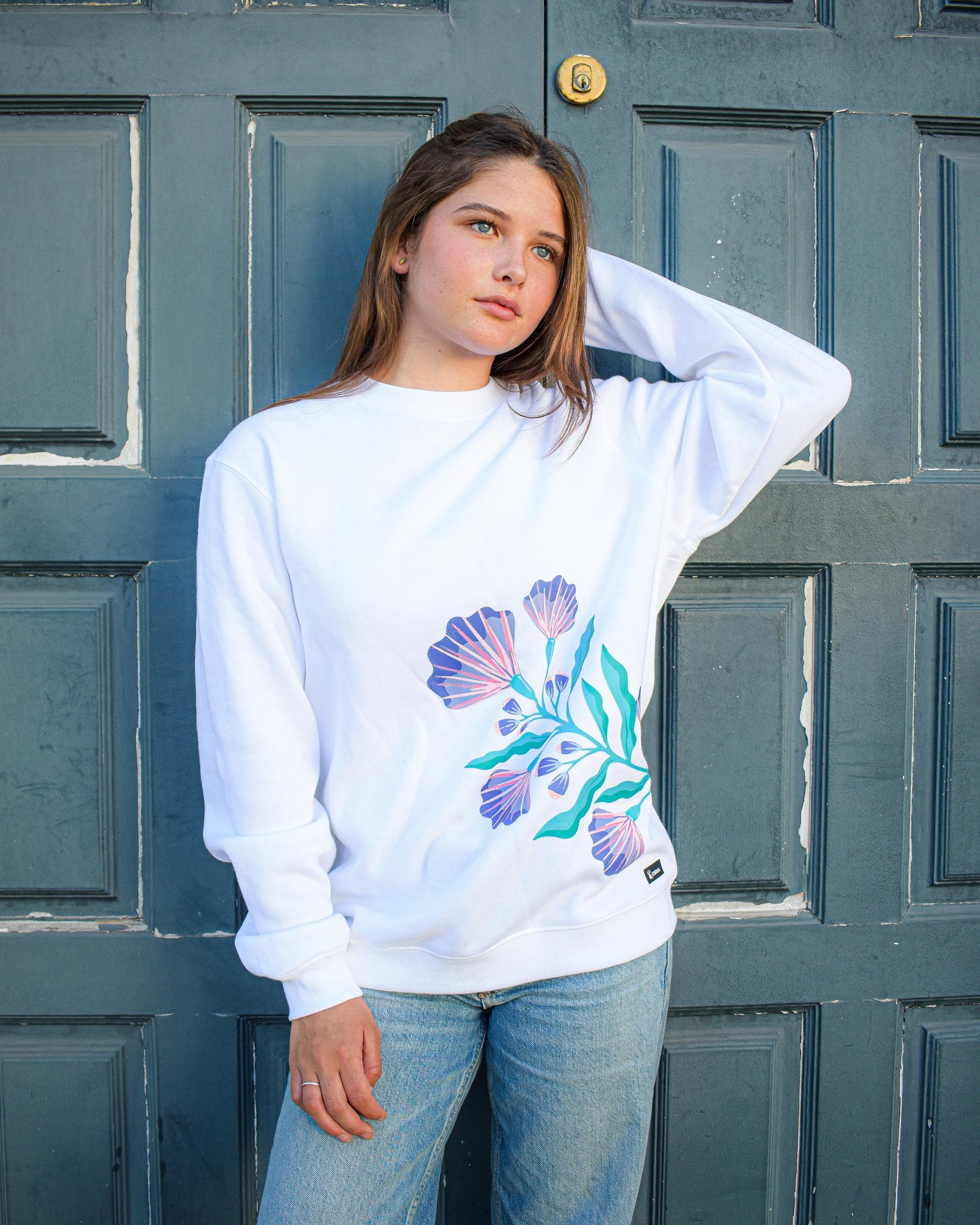 Poleron Polo Violetas silvestres Blanco