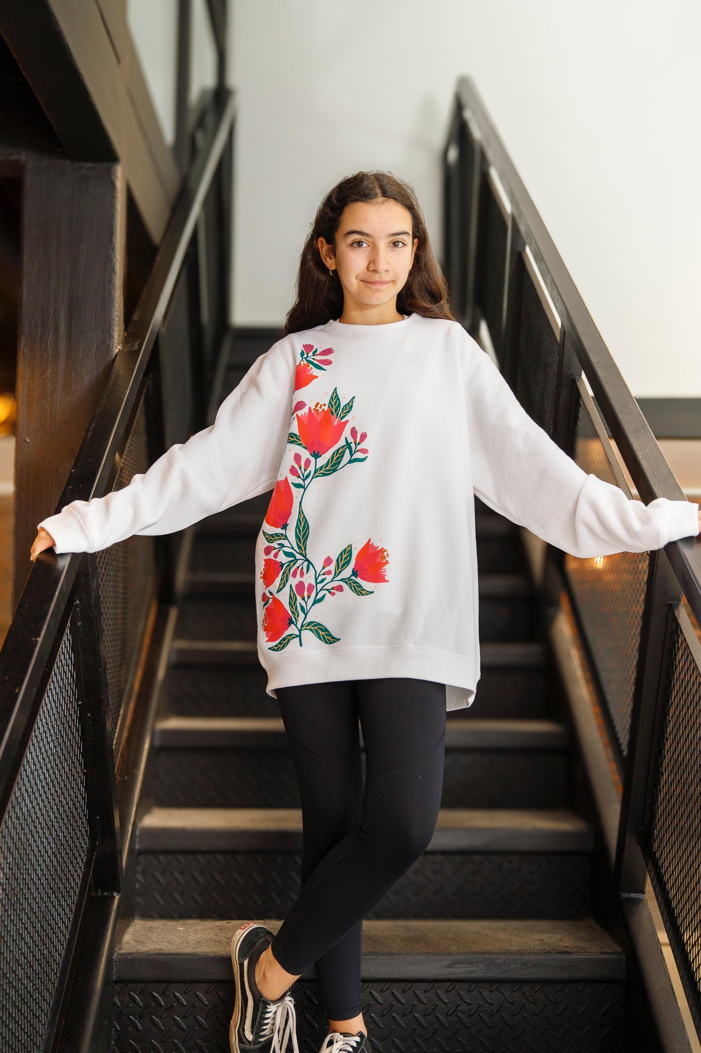Poleron Hoodie enredadera Blanco