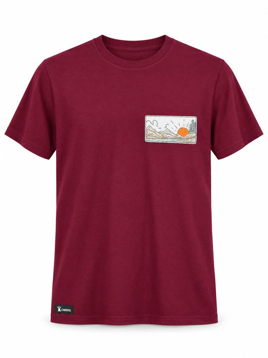 Polera Algodón Unisex  Amanecer Burdeo