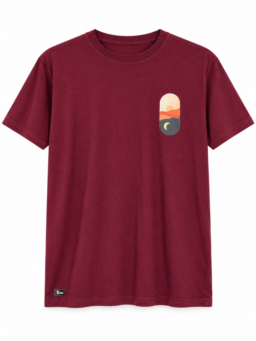 Polera Algodón Unisex atardecer Burdeo