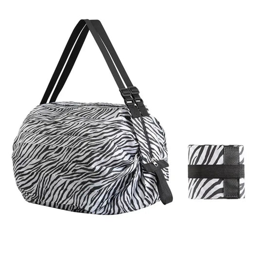 Bolso Viajero Plegable Ajustable Impermeable  Cebra Print