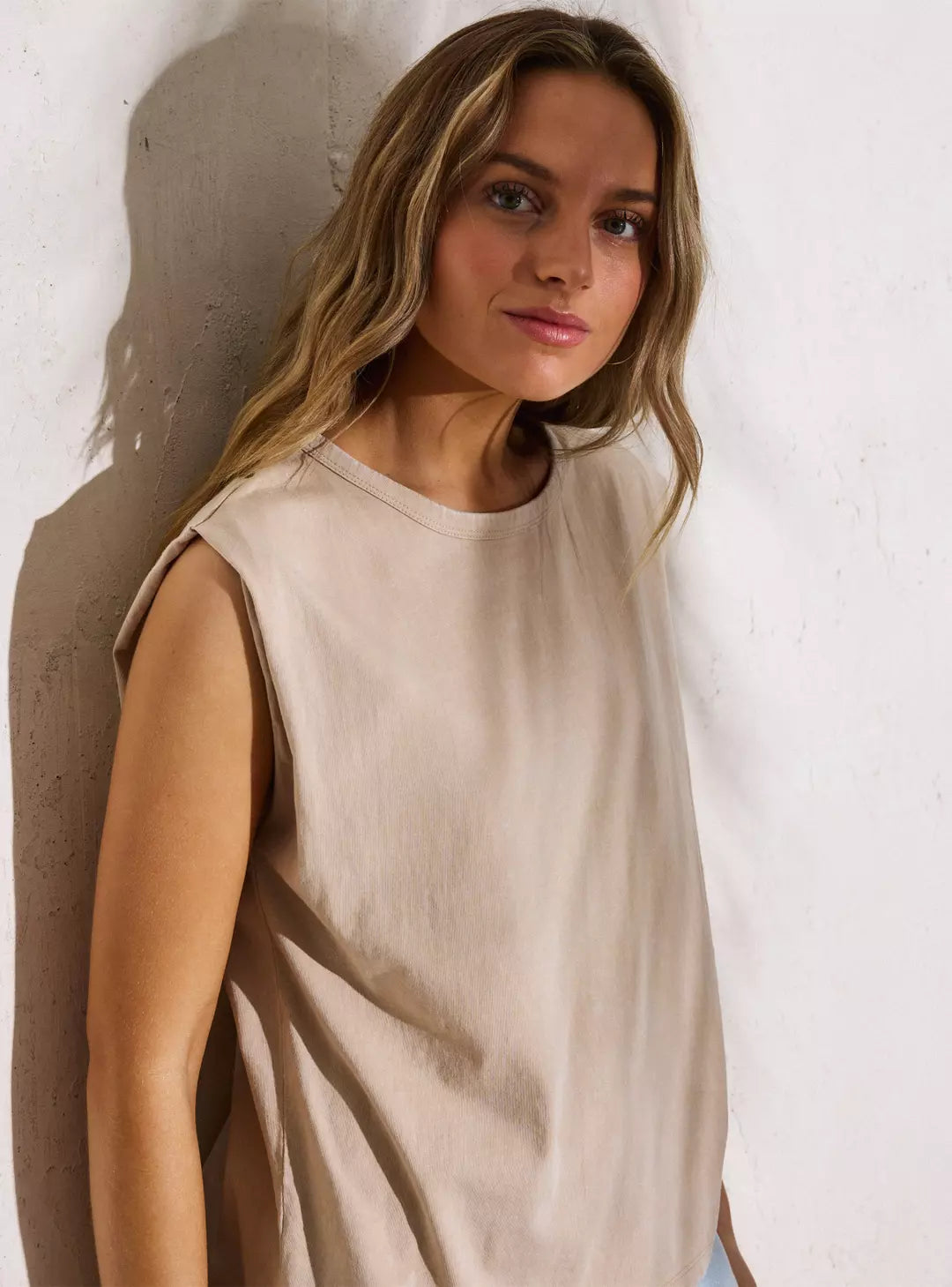 Polera Algodon Aussie Mujer Beige