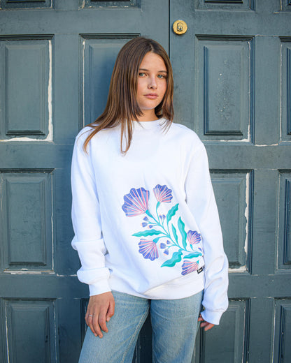 Poleron Polo Violetas silvestres Blanco