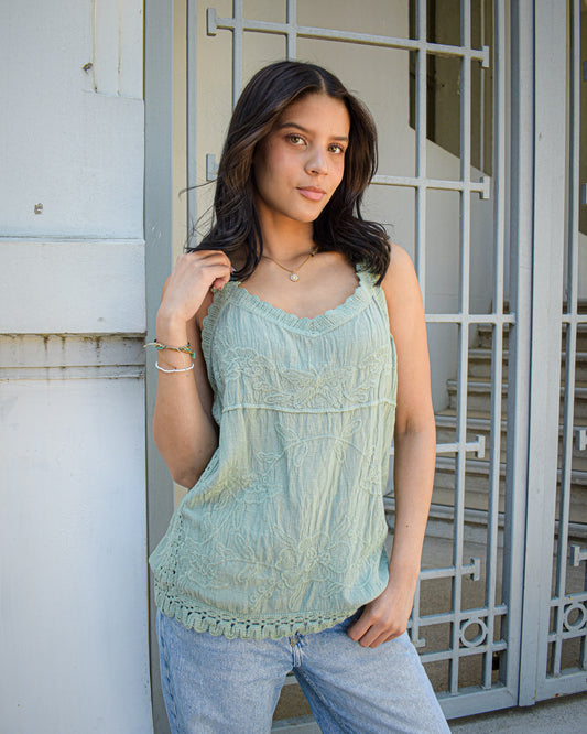 Polera Macramé Verde