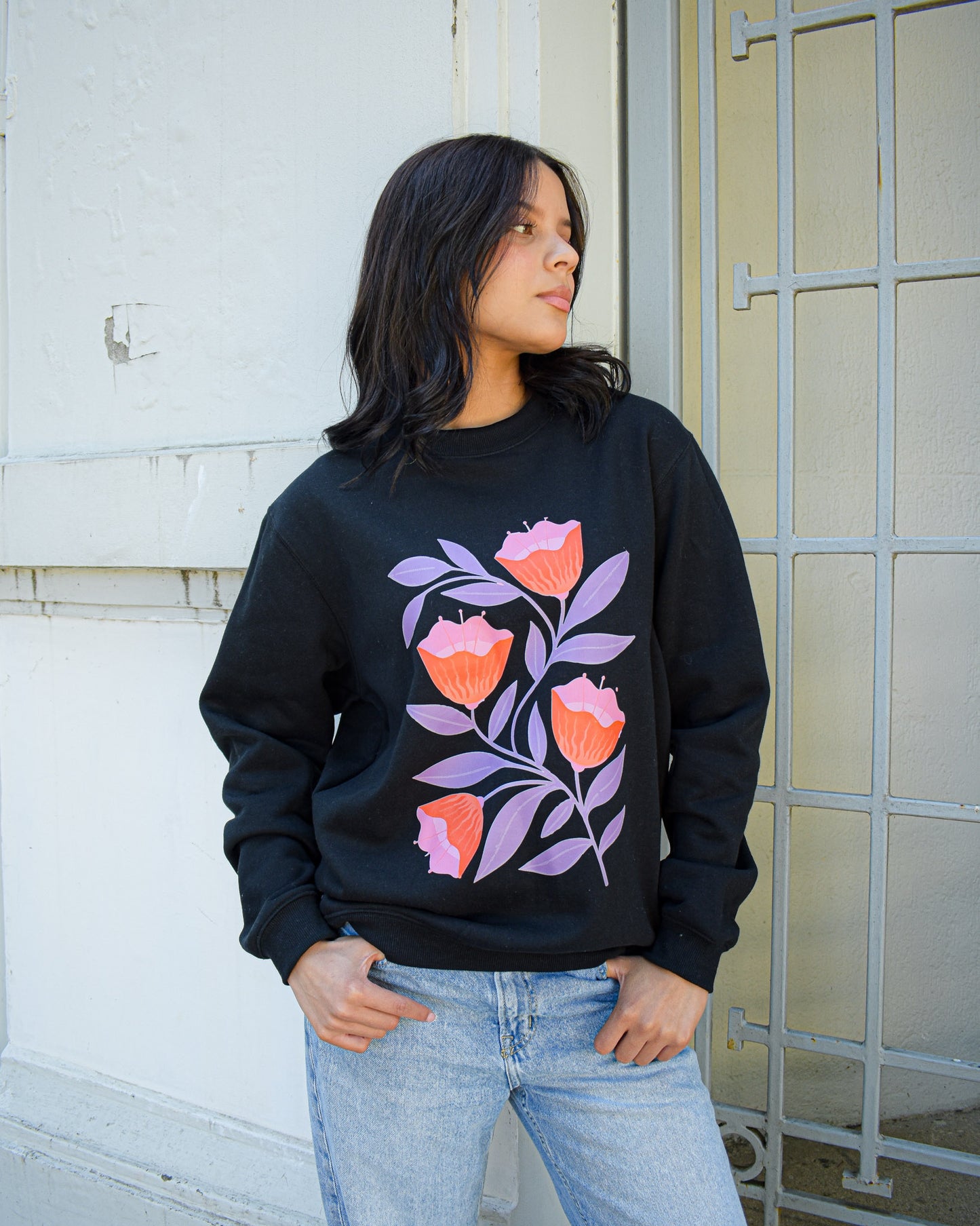 Poleron Hoodie campanillas Negro