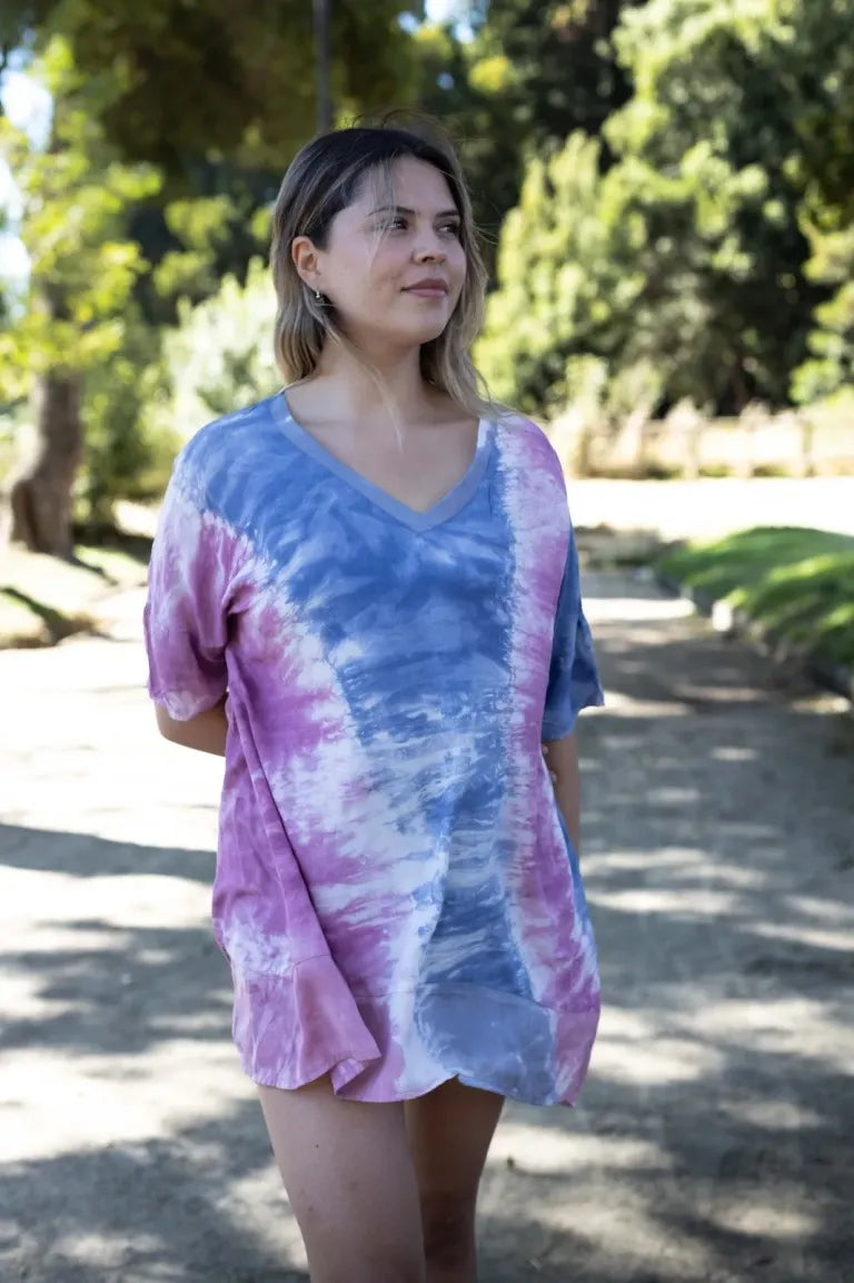 Maxi polera Tie Dye Rosa