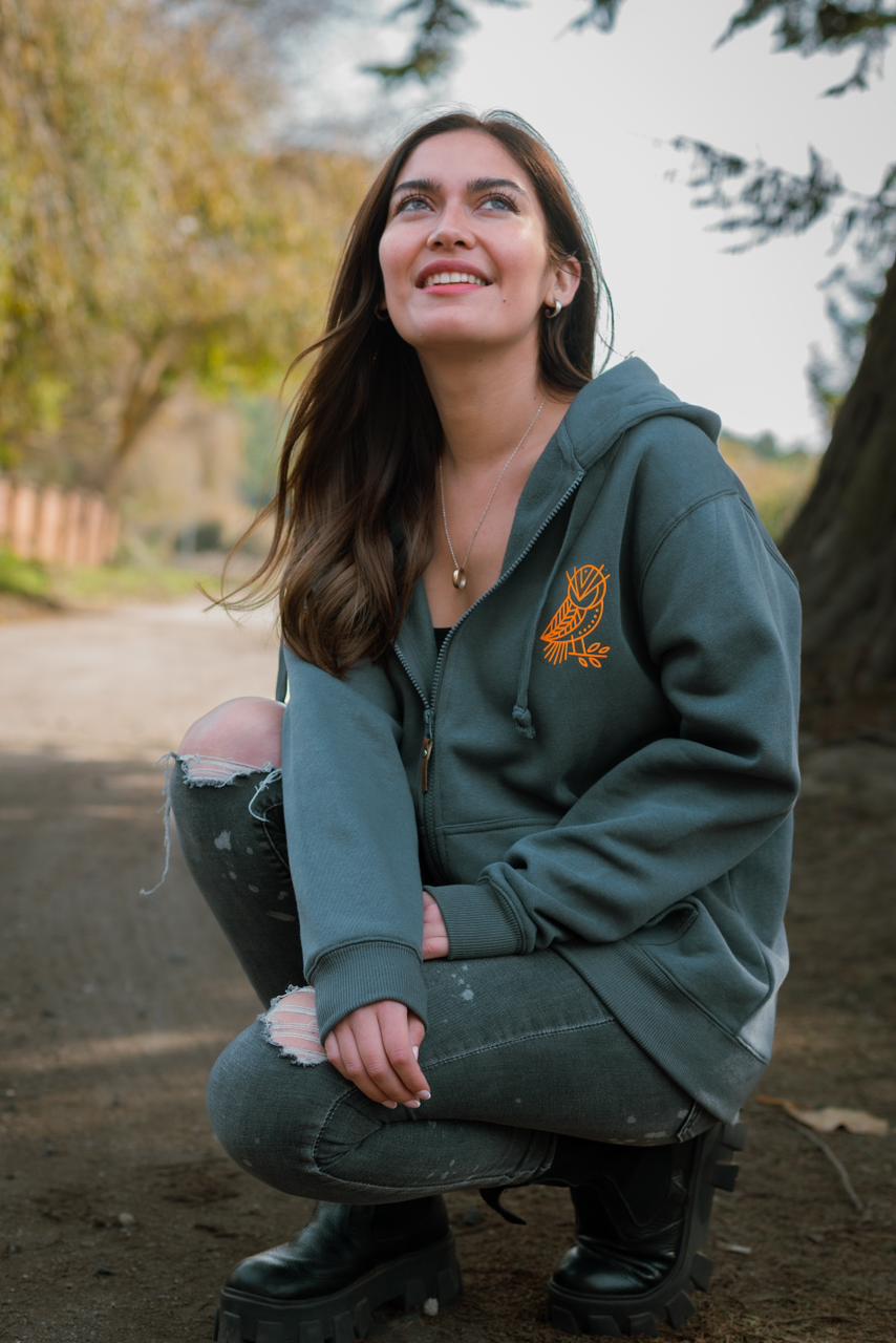 Polerón Hoodie Búho Tucúquere Gris Unisex