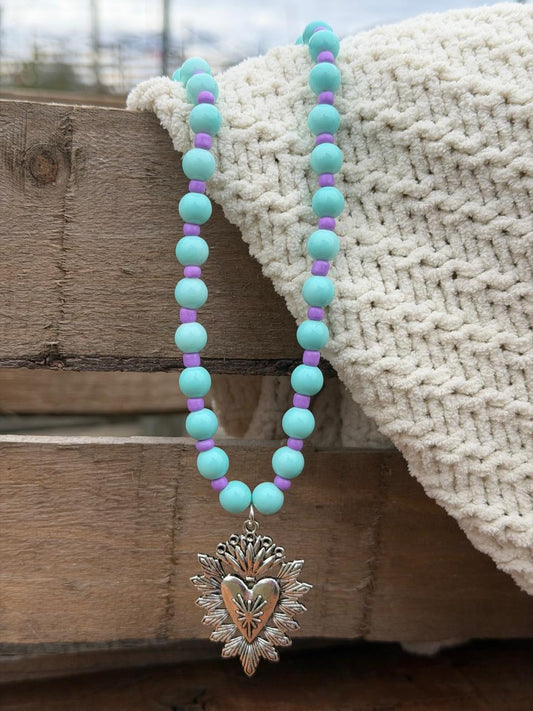 Collar Guadalupe Celeste