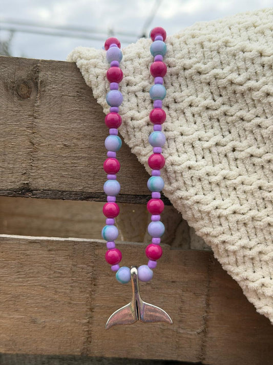 Collar Cola de Ballena Marmoleado rosas