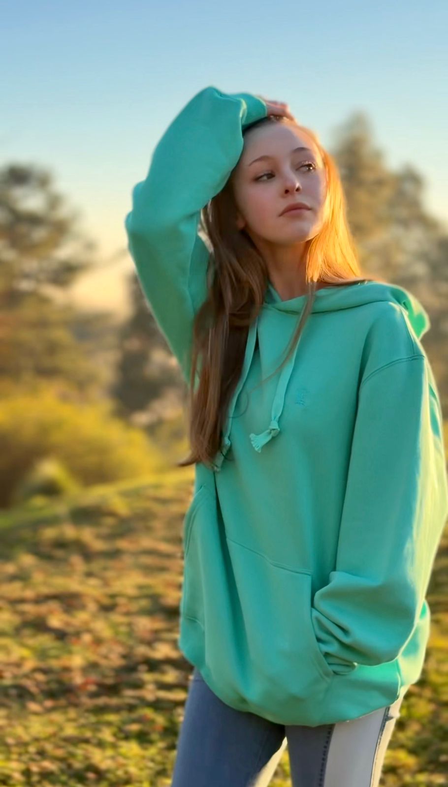 Polerón Hoodie One Color Unisex Turquesa