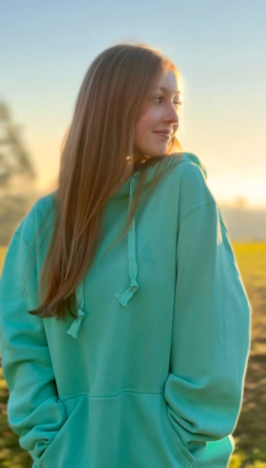 Polerón Hoodie One Color Unisex Turquesa