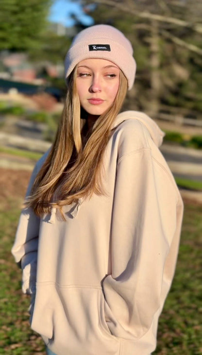 Polerón Hoodie One Color Unisex Beige