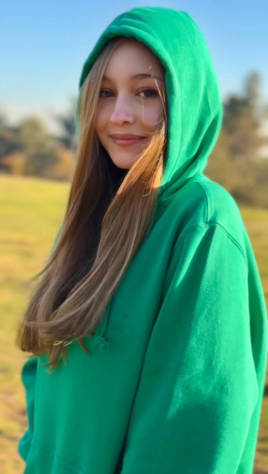Polerón Hoodie One Color Unisex Verde Manzana