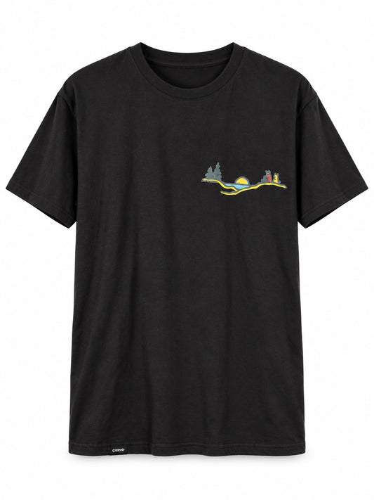 Polera Algodón Unisex Dog lover Negro