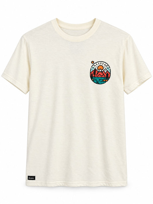 Polera Algodón Unisex Excursión Blanca Hueso