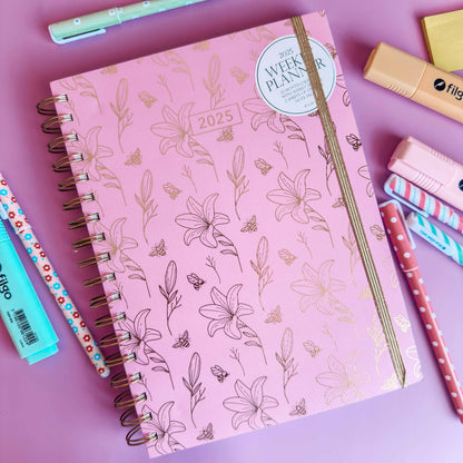 Planificador Anual Flower Pink